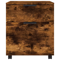 Schedario con Ruote Rovere Fumo 45x38x54 cm Legno Multistratocod mxl 126960