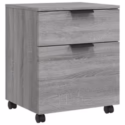 vidaXL Schedario con Ruote Grigio Sonoma 45x38x54 cm Legno Multistrato - Vista aggiuntiva 2