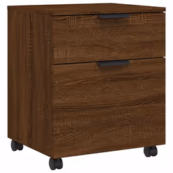 vidaXL Schedario con Ruote Marrone Rovere 45x38x54cm Legno Multistrato - Vista aggiuntiva 2