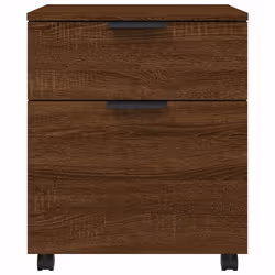 vidaXL Schedario con Ruote Marrone Rovere 45x38x54cm Legno Multistrato - Vista aggiuntiva 3