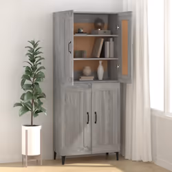 vidaXL Credenza Grigio Sonoma 69,5x34x90 cm in Legno Multistrato - Vista aggiuntiva 3