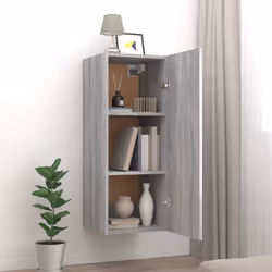 vidaXL Armadietto a Muro Grigio Sonoma 34,5x34x90 cm Legno Multistrato - Vista aggiuntiva 3