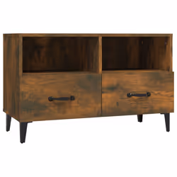 vidaXL Mobile Porta TV Rovere Fumo 80x36x50 cm in Legno Multistrato - Vista aggiuntiva 2