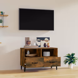vidaXL Mobile Porta TV Rovere Fumo 80x36x50 cm in Legno Multistrato - Vista aggiuntiva 3