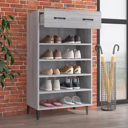 vidaXL Scarpiera Grigio Sonoma 60x35x105 cm in Legno Multistrato - Vista aggiuntiva 3