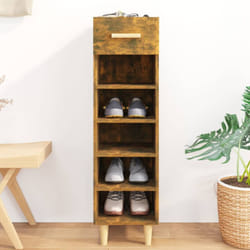 Scarpiera Salvaspazio, Portascarpe Rovere Fumo 30x35x105 cm in Legno Multistrato Vidaxl