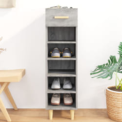 Scarpiera Salvaspazio, Portascarpe Grigio Sonoma 30x35x105 cm in Legno Multistrato Vidaxl