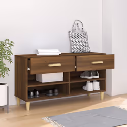 vidaXL Scarpiera Rovere Marrone 102x35x55 cm in Legno Multistrato - Vista aggiuntiva 3