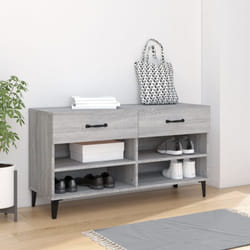 Scarpiera Salvaspazio, Portascarpe Grigio Sonoma 102x35x55 cm in Legno Multistrato Vidaxl