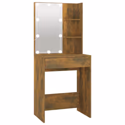 vidaXL Toeletta con LED Rovere Fumo 60x40x140 cm - Vista aggiuntiva 2