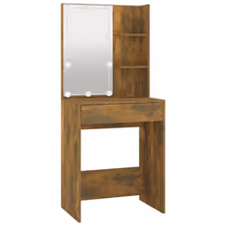 vidaXL Toeletta con LED Rovere Fumo 60x40x140 cm - Vista aggiuntiva 3