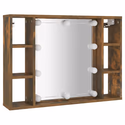 vidaXL Mobile a Specchio con LED Rovere Fumo 76x15x55 cm - Vista aggiuntiva 3