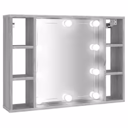 Mobile a Specchio con LED Grigio Sonoma 76x15x55 cmcod mxl 106136 - Vista aggiuntiva 2