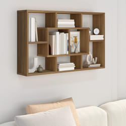 Mensola a Muro, Mobile Moderno Rovere Marrone 90x16x78 cm in Legno Multistrato Vidaxl 3912