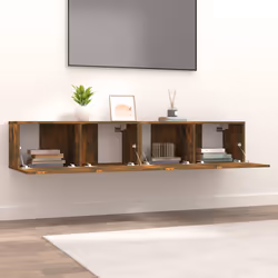 vidaXL Mobili TV 2 pz Rovere Fumo 80x30x30 cm Legno Multistrato - Vista aggiuntiva 3