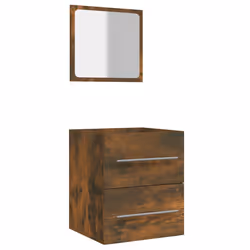 vidaXL Mobile da Bagno con Specchio Rovere Fumo 41x38,5x48 cm - Vista aggiuntiva 2