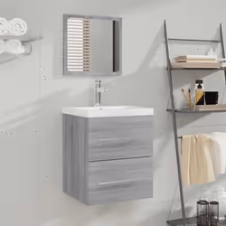 Questo elegante mobile da bagno con specchio è un'ottima aggiunta al vostro bagno, conferendo un aspetto ordinato e suggestiv ...