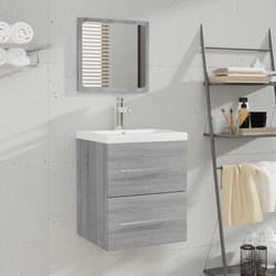 Vidaxl - Mobile da Bagno con Specchio Grigio Sonoma 41x38,5x48 cm