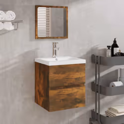 Questo elegante mobile da bagno con specchio, dotato di ampio spazio di stoccaggio, è un'ottima aggiunta al vostro bagno e co ...