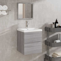 Vidaxl - Mobile da Bagno con Specchio Grigio Sonoma in Legno Multistrato 841001