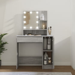 Vidaxl - Toeletta con led Grigio Sonoma 86,5x35x136 cm 31779