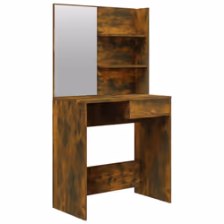vidaXL Toeletta con Specchio Rovere Fumo 74,5x40x141 cm - Vista aggiuntiva 2