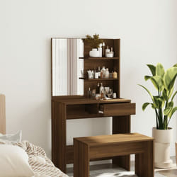 Vidaxl - Toeletta con Specchio Rovere Marrone 74,5x40x141 cm 10099