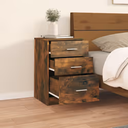 vidaXL Comodino Rovere Fumo 40x40x63 cm in Legno Multistrato - Vista aggiuntiva 3