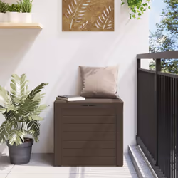 vidaXL Baule da Giardino Marrone 58,5x46x55 cm in Polipropilene - Vista aggiuntiva 3