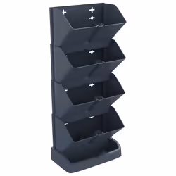 vidaXL Set per Piante Giardino Verticale 4 pz Antracite Polipropilene - Vista aggiuntiva 2