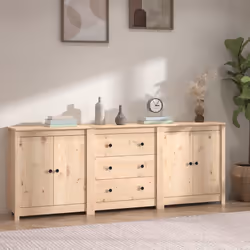 Credenza 210x35x80 cm in Legno Massello di Pinocod mxl 77365