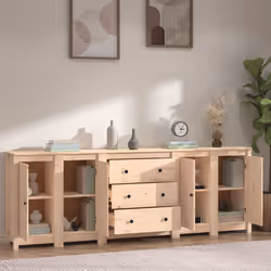 Credenza 230x35x80 cm in Legno Massello di Pinocod mxl 77368