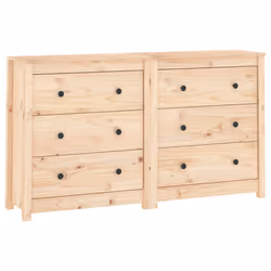 vidaXL Credenza 140x35x80 cm in Legno Massello di Pino - Vista aggiuntiva 2