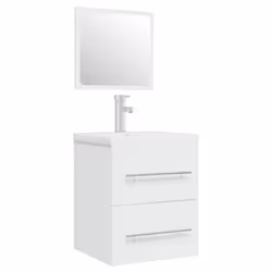 vidaXL Mobile Bagno con Lavabo Integrato Bianco in Legno Multistrato - Vista aggiuntiva 2