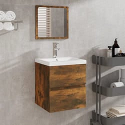 Vidaxl - Mobile da Bagno con Lavabo e Specchio Rovere Fumo 485427