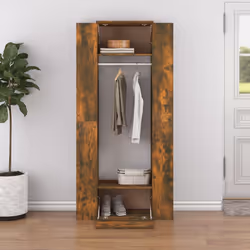 vidaXL Mobili da Corridoio 2 pz Rovere Fumo in Legno Multistrato - Vista aggiuntiva 3