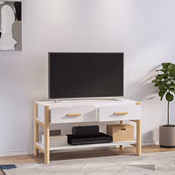 vidaXL Mobile Porta TV Bianco 82x38x45 cm in Legno Multistrato - Vista aggiuntiva 3