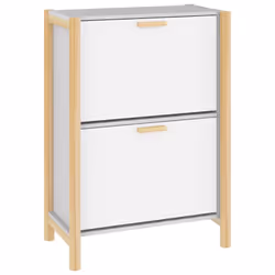 vidaXL Scarpiera Bianca 57,5x33x80 cm in Legno Multistrato - Vista aggiuntiva 2