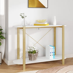 vidaXL Tavolino Consolle Bianco 110x38x75 cm in Legno Multistrato