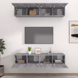 vidaXL Mobili TV 4 pz Grigi Sonoma 80x30x30 cm in Legno Multistrato - Vista aggiuntiva 3