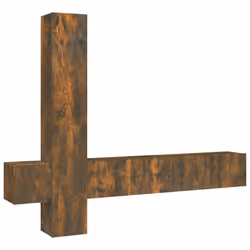 vidaXL Set di Mobili Porta TV 5 pz Rovere Fumo in Legno Multistrato - Vista aggiuntiva 2