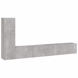 vidaXL Set di Mobili Porta TV 3 pz Grigio Cemento in Legno Multistrato - Vista aggiuntiva 2