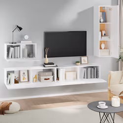Set di Mobili Porta TV 4 pz Bianco in Legno Multistratocod mxl 73596 - Vista aggiuntiva 3