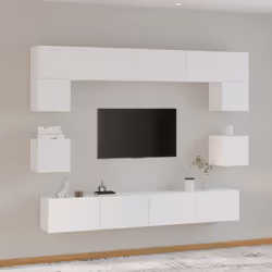 Set Mobili Porta TV 8pz Bianco in Legno Multistratocod mxl 97602
