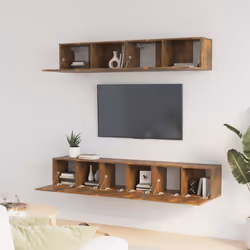 vidaXL Set di Mobili Porta TV 5 pz Rovere Fumo in Legno Multistrato - Vista aggiuntiva 3