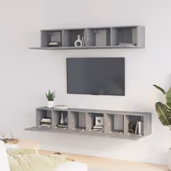 vidaXL Set di Mobili Porta TV 5 pz Grigio Sonoma in Legno Multistrato - Vista aggiuntiva 3
