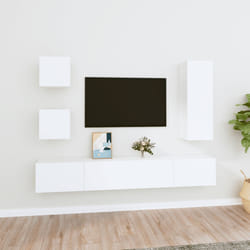 vidaXL Set di Mobili Porta TV 5 pz Bianco in Legno Multistrato