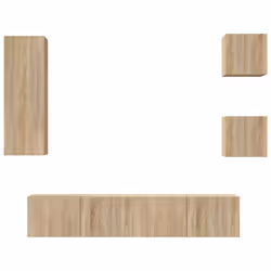 vidaXL Set di Mobili Porta TV 5 pz Rovere Sonoma in Legno Multistrato - Vista aggiuntiva 2