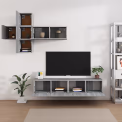 vidaXL Set di Mobili Porta TV 7 pz Grigio Sonoma in Legno Multistrato - Vista aggiuntiva 3