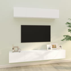 vidaXL Set di Mobili Porta TV 4 pz Bianco in Legno Multistrato